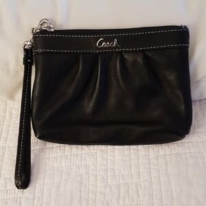 Coach Black Leather Wristlet